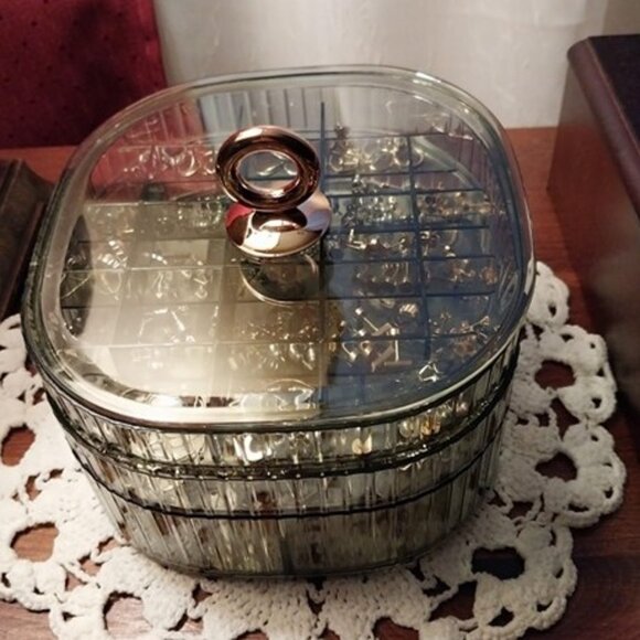 NEW 3-Layer Acrylic Jewelry Organizer with Handle, Clear Jewelry Boxes for Women - Picture 5 of 8